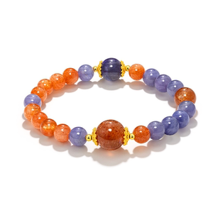 晴曛  曜灵  水晶手串金太阳坦桑石手串