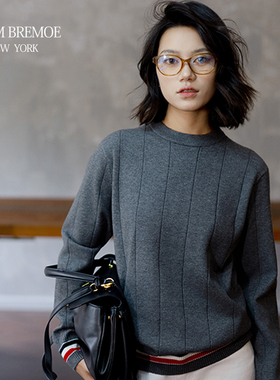 [TNOM BREMOE]男女同款圆领毛衣针织衫男士长袖男装毛衣