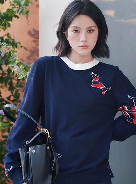 [TNOM BREMOE]2025春秋男士圆领毛衣拼色领口套头针织衫打底衫