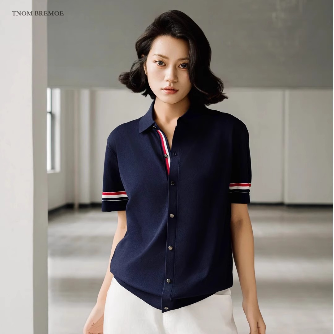 [TNOM BREMOE] TB夏季女高质量polo衫短袖男士轻奢高级感开衫上衣