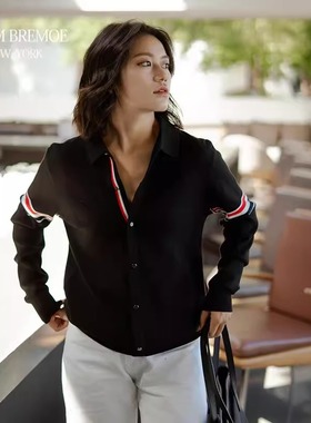 [TNOM BREMOE] 商务风设计感 拼色针织衫毛衣女开衫上衣男