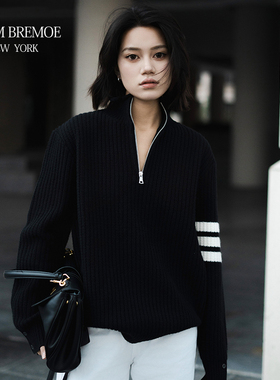TNOM BREMOE 男女同款时尚休闲百搭上衣三条杠套头毛衣针织