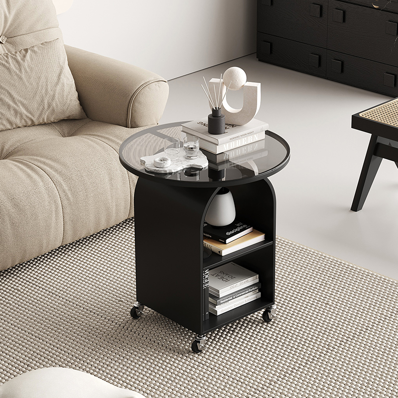可移动设计师客厅边桌小户型创意家用客厅小茶几复古简约圆形边几
