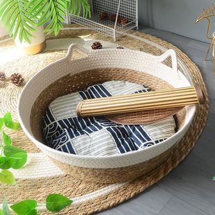 凉席四季 藤编猫窝夏季 通用猫咪窝夏天凉席垫子可拆洗猫抓板可折叠