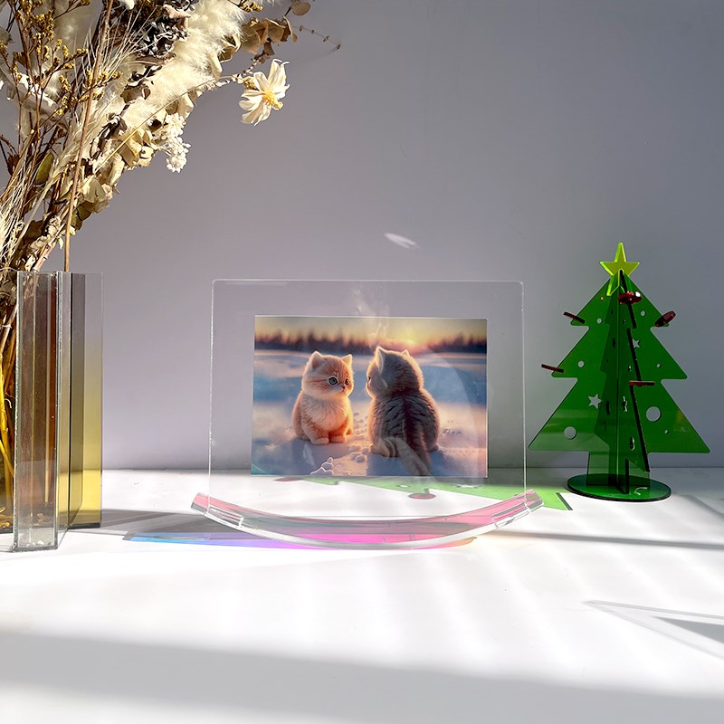 彩色亚克力相框透明双面展示画框7寸A5长方形DIY定制照片裱装框架