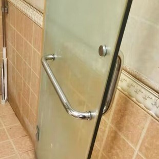 淋浴房拉手浴室卫生间移门推拉门L型304不锈钢玻璃门把手扶手黑色