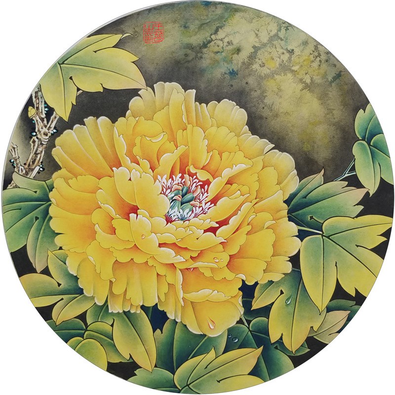 工笔画手勾熟宣线描可直接上色底稿国画初学者素材御衣黄牡丹课程
