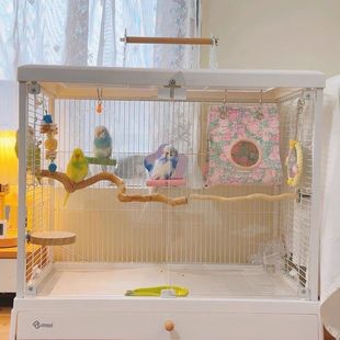 鹦鹉高级笼子达洋观赏鸟笼高透明全景玻璃别墅家用笼配件虎皮牡丹