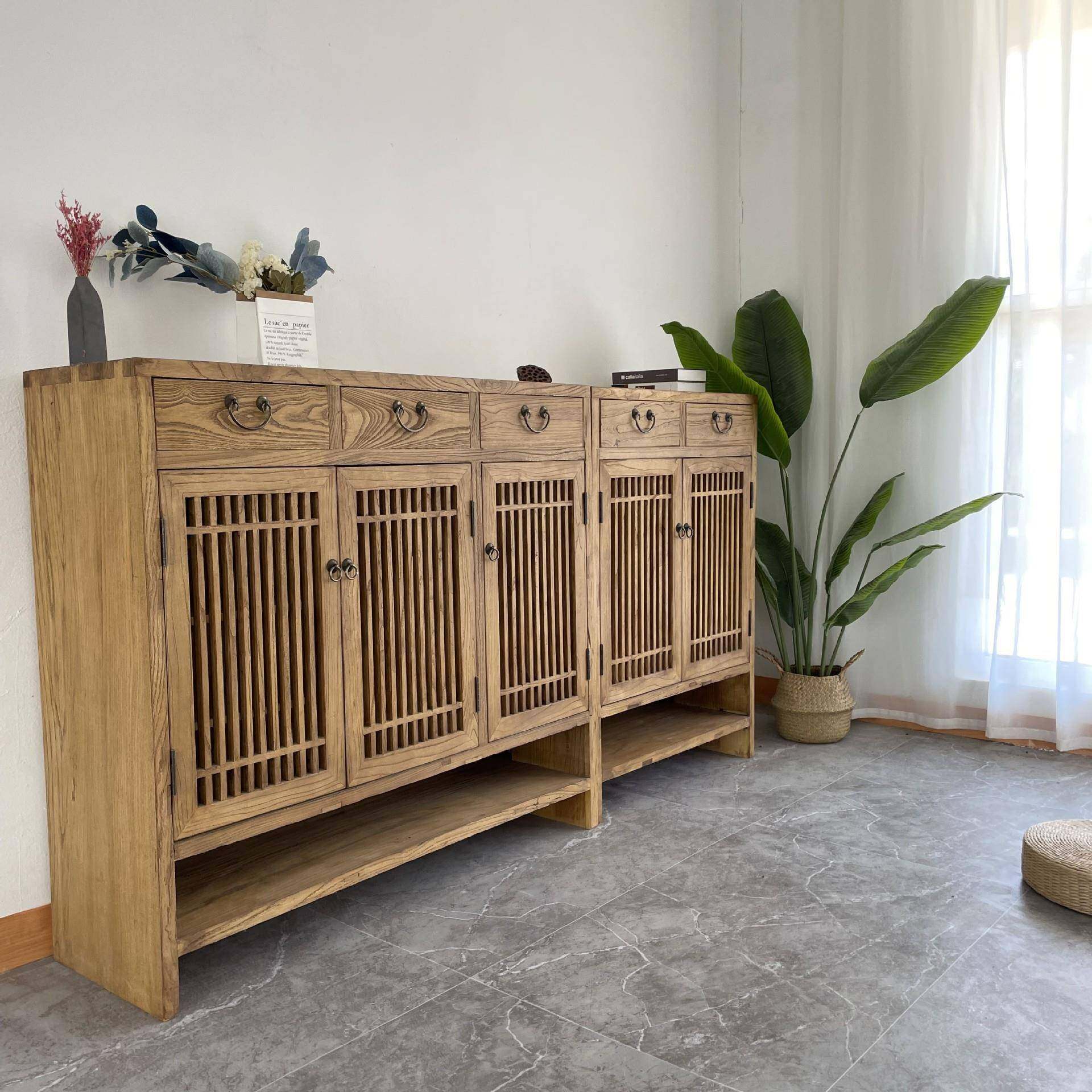 老榆木餐边柜实木储物鞋柜中式靠墙边柜客厅收纳茶水柜复古家用,住宅家具,鞋柜,淘宝优惠券,粉丝福利购,淘宝优惠卷