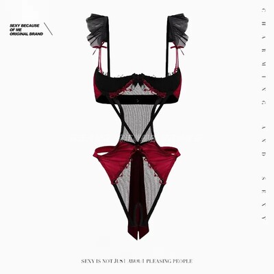 性感睡衣复古红色氛围感纯欲风