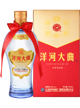 【官方正品】洋河大曲42度375ml*1瓶单支 绵柔型浓香白酒