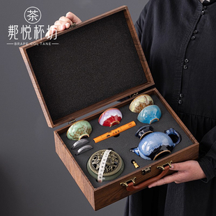 国风极简陶瓷功夫茶具礼盒套装 国潮文创公司年会商务礼品伴手礼