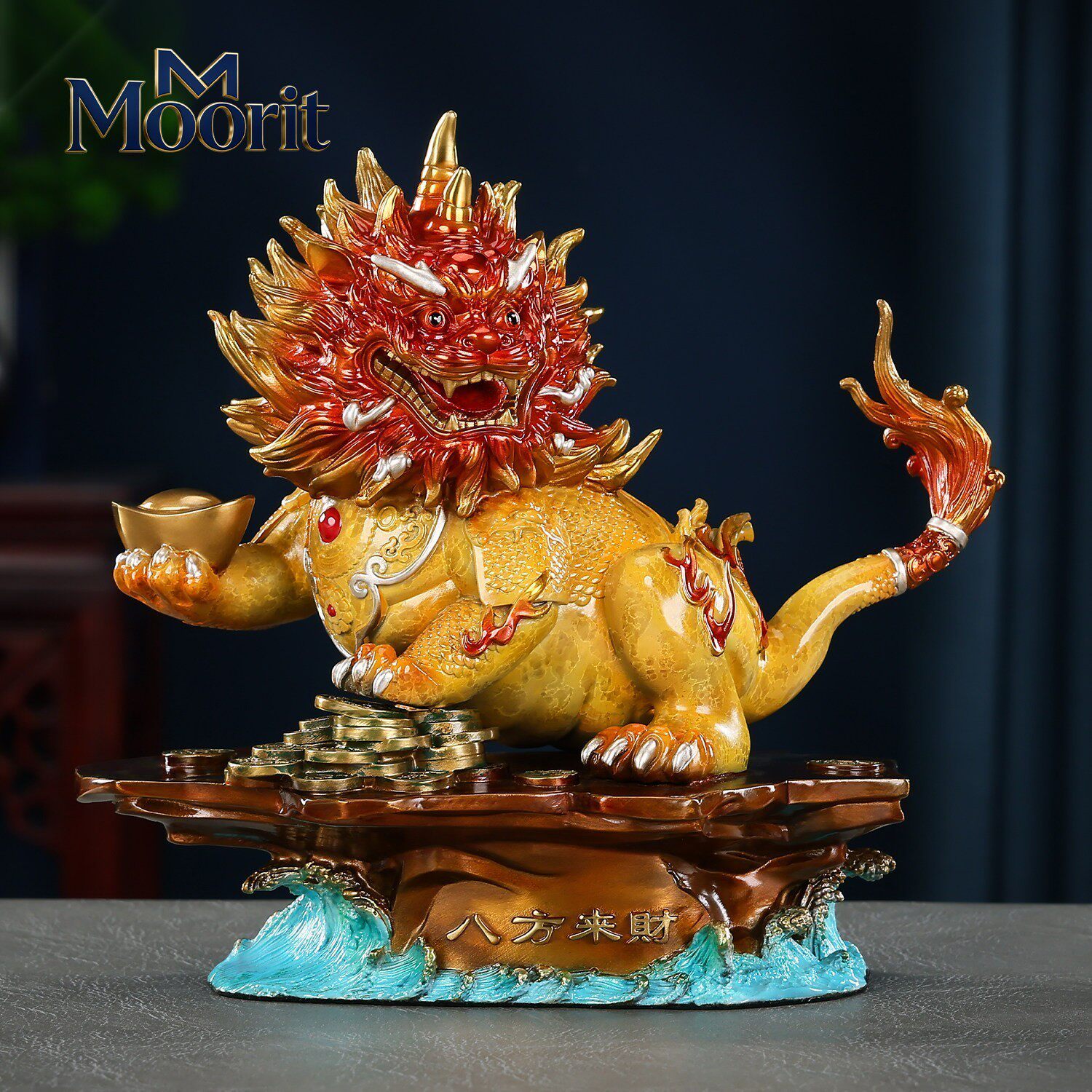 Moorit彩铜八方来财貔貅摆件装饰