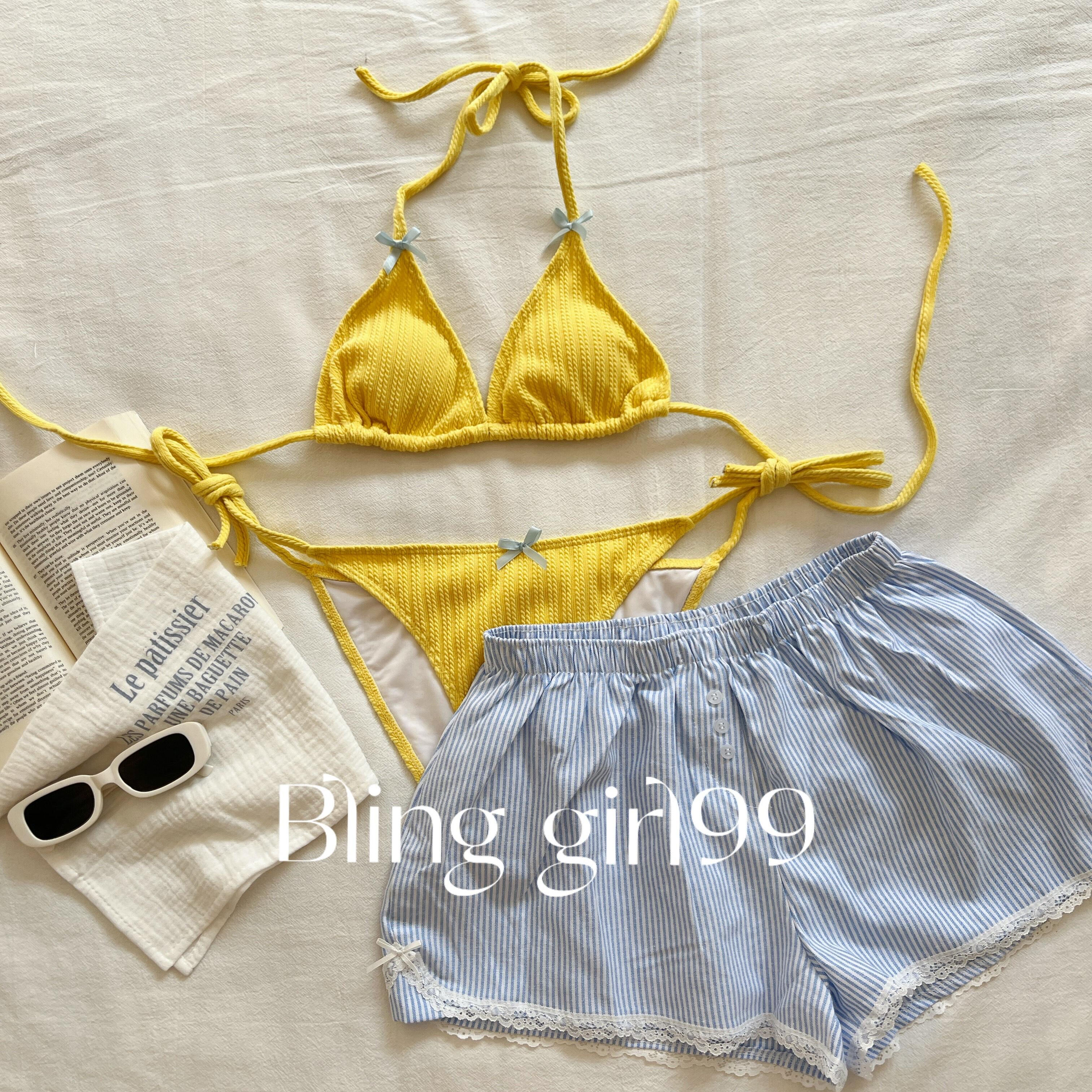 【奶糖】新款泳衣女泡温泉高级感比基尼性感沙滩泳装女显瘦泳装