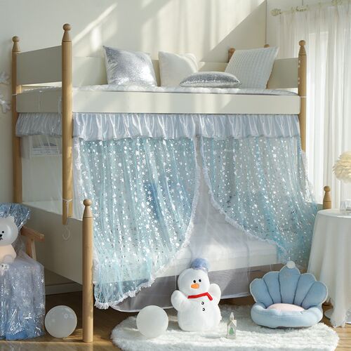 呼呼熊公主披风子母床蚊帐 儿童双层高低床蚊帐 女孩上下铺蚊帐