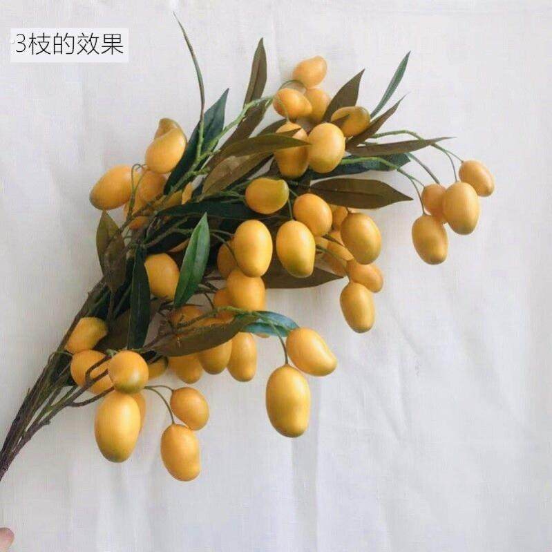 新品仿真大个黄芒果假塑料水果树枝干家居落地装饰摆设楼盘样板间