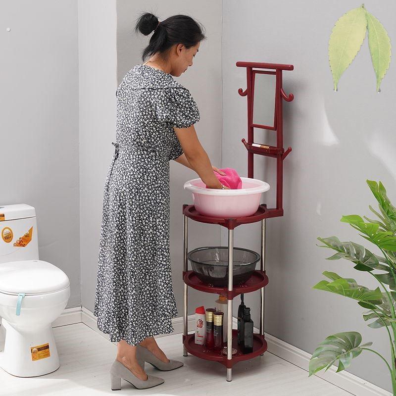 农村老式脸盆架落地式家用不锈钢洗头架子洗脸架卫生间简易置物架