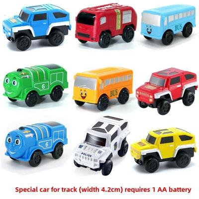 轨道车儿童磁力片轨道专用车电动小汽车轨道玩具车轨道小车子配件