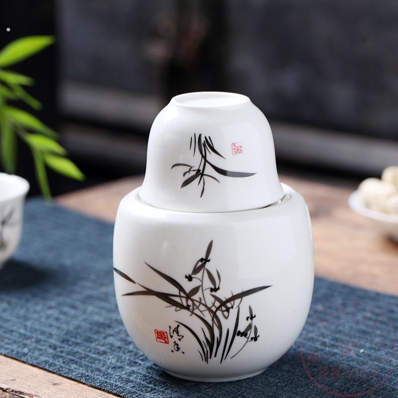 二两小温酒壶酒具陶瓷烫酒壶酒精炉加热暖酒器分酒黄酒杯子中老式