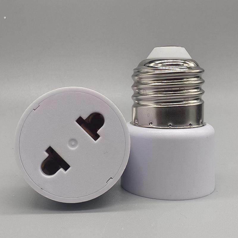 E27螺口灯头转插座转两脚插宿舍取电手机充电 通用螺口灯口转插排