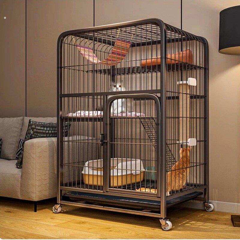 折叠猫笼子家用室内猫别墅带厕所一体超大自由空间猫咪专用屋舍窝图片