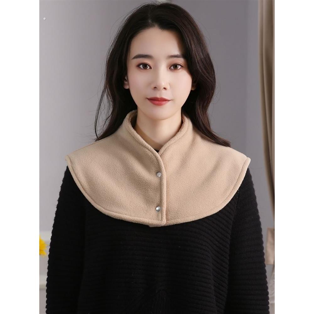 保暖护肩百搭假领子女睡觉保颈椎穿空调房坎肩大衣领绒内搭围脖套