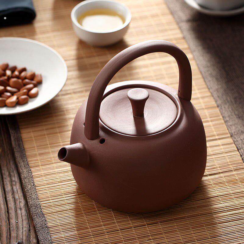 创意家用泡茶功夫烧水壶陶壶粗陶陶瓷提梁大茶壶煮茶器黑晶炉茶壶