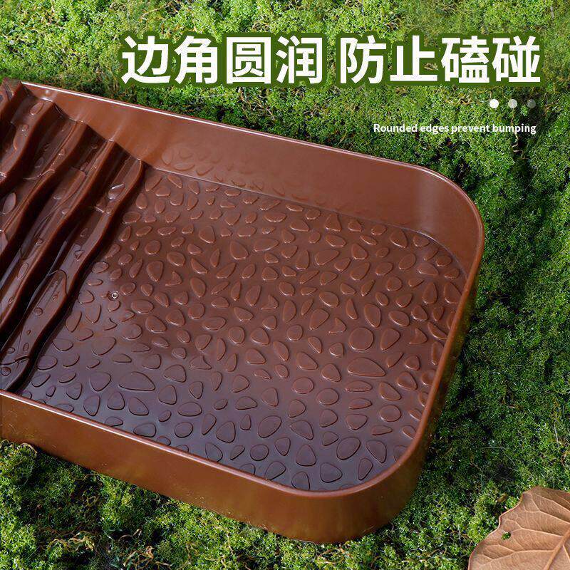 陆龟泡澡盆乌龟爬虫蜥蜴阶梯式爬坡爬宠水盆食盆黄缘半水龟洗澡