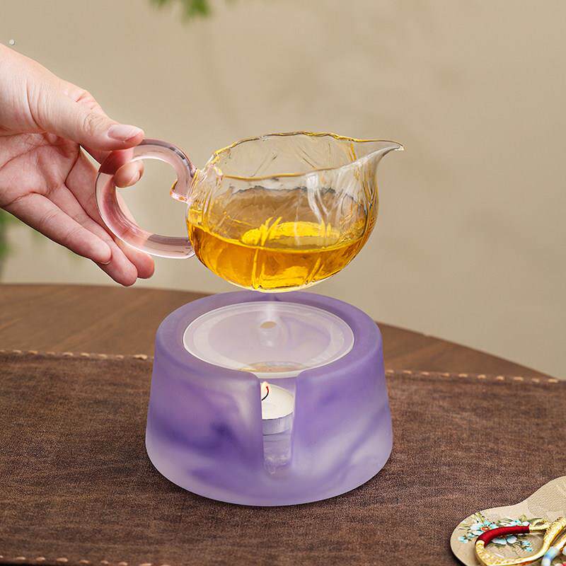 耐热玻璃带把公道杯琉璃温泡茶炉蜡烛加热年轻人功夫茶具茶道分茶图片