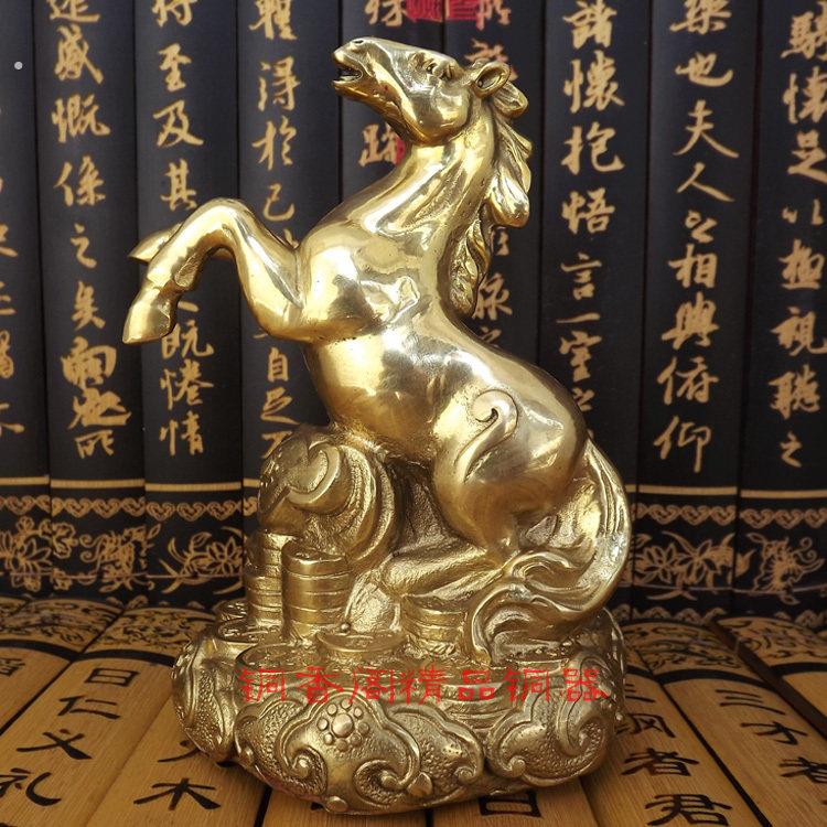 纯铜马摆设十二生肖马鼠牛虎兔龙蛇马羊猴鸡狗猪办公室黄铜马摆件
