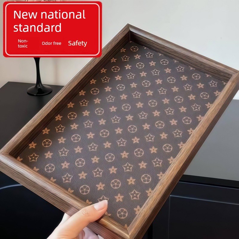 高端复古茶盘核桃首饰矩形可访问豪华木制储酒杯茶玩茶盘托盘