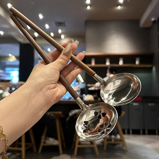 *好用又便宜*304不锈钢日韩式料理勺迷你拉面火锅汤勺漏勺打浮沫