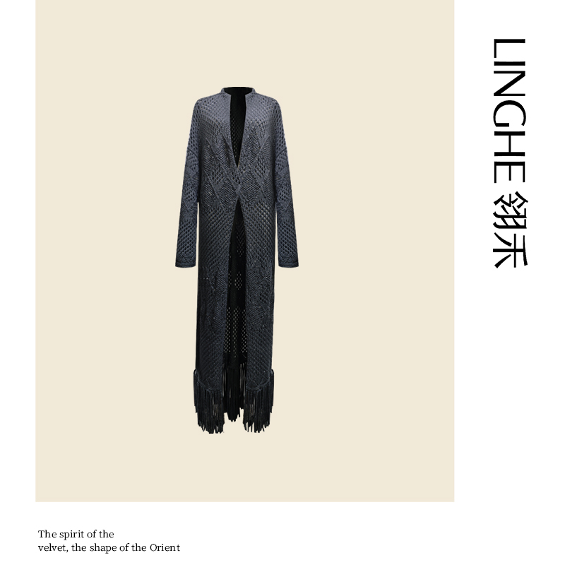 翎禾LINGHE-「灰溪地」9010绵羊毛羊绒秋冬季时尚法