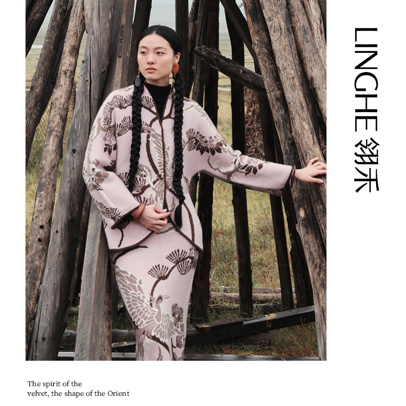 翎禾LINGHE-秋冬季时尚气质新中式多色羊绒加厚提花