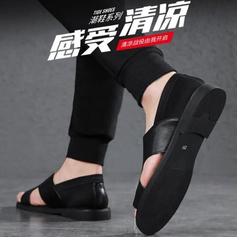 柏荣品质男士凉鞋夏季外穿2025新款休闲罗马皮鞋防滑鞋子开车男鞋