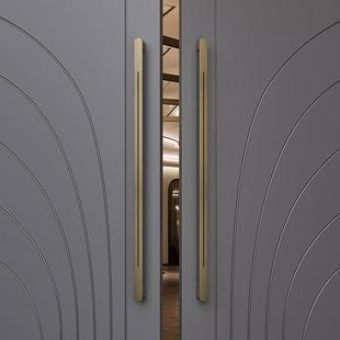 现代简约实心铝合金玻璃大门拉手店铺酒店包厢实木门把手黑色定制