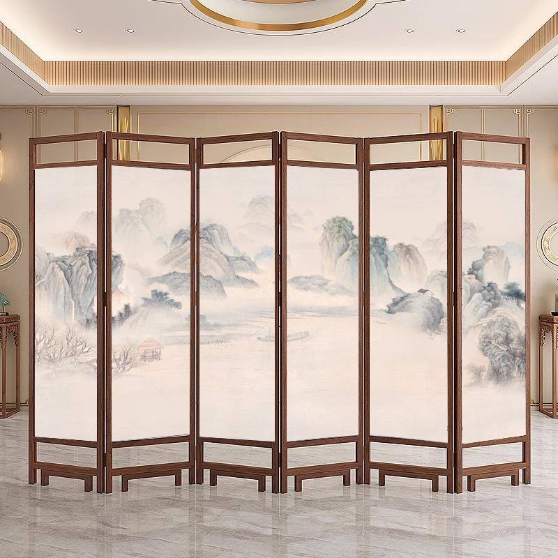 需定制实木屏风隔断客厅进门遮挡新中式简约现代酒店简易可折叠移