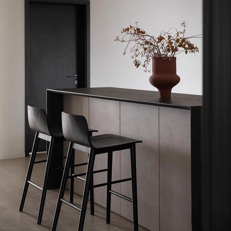 需定制简约现代实木吧椅北欧高脚椅家用吧台椅酒店网红酒吧椅靠背