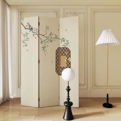 需定制新中式高级感折叠款屏风隔断客厅房屋分隔神器移动折屏设计