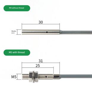 GND04 2N1远距离M4光杆小型接近开关传感器检测金属NPN常开直流24