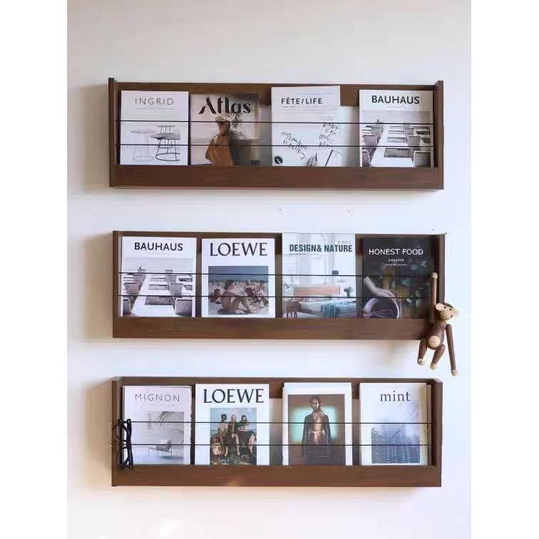 需定制书架挂墙上置物架壁挂杂志架收纳架展示架客厅书报架路由器