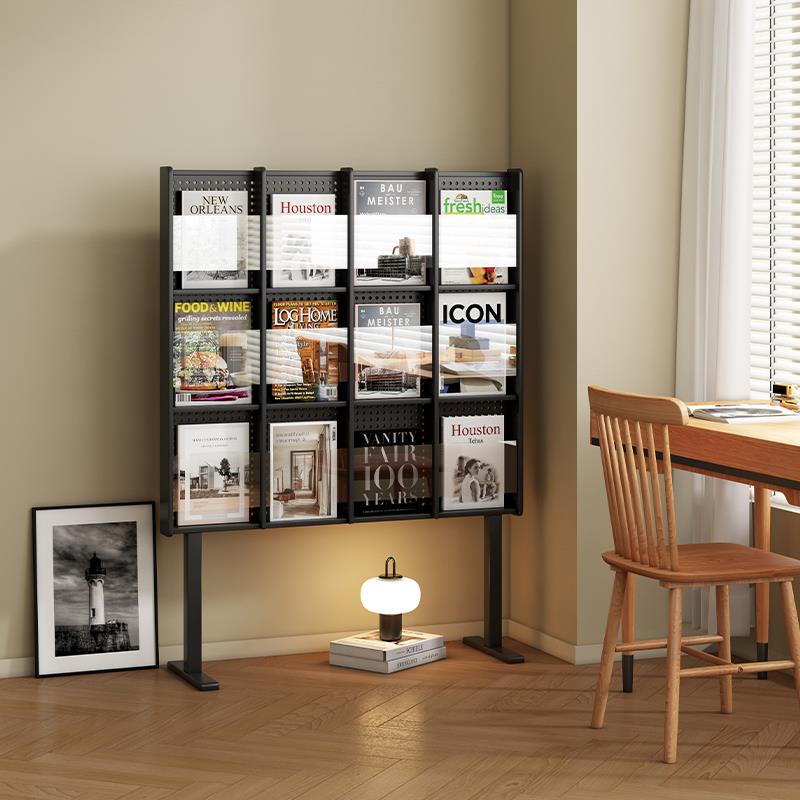 需定制中古杂志架落地报纸书刊资料收纳置物架子儿童书报展示架书