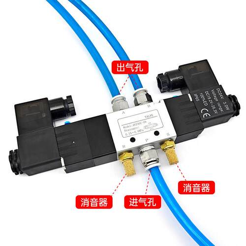 三位五通电磁阀4V230C-08B/4V330C-10/4V430C-15/4V130C-06/DC24V