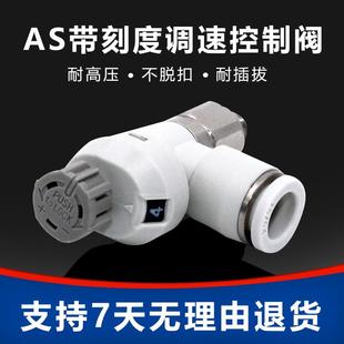 AS2201FS 06S带刻度节流阀调速阀 06A 气动接头AS1201FS