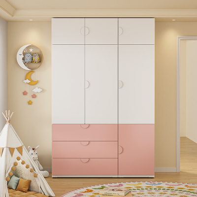 钢制衣柜卧室铁艺儿童衣物储物柜大容量多层带抽屉收纳柜子