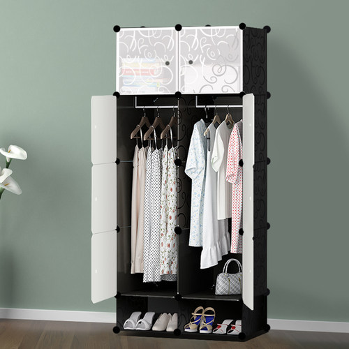 塑料简易衣柜布简约现代经济型宿舍钢架衣橱组装储物收纳柜子单人