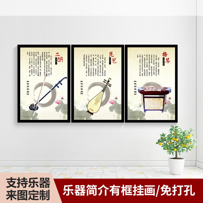 琴行挂画乐器知识简介壁画音乐教室有框装饰画钢琴古筝吉他相框画