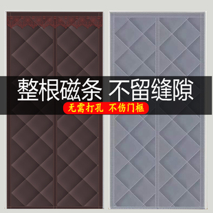 保暖防风加厚商用挡风自吸防风隔断帘子 全磁条棉门帘磁性对开冬季
