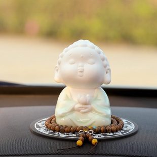 饰车内用品禅意小佛保平安高档男女 汽车摆件创意车载车上中控台装