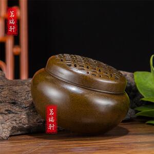 姑苏王明铜香炉圆手炉彷古宣德炉家用纯铜暖手炉苏工名家禅意摆件